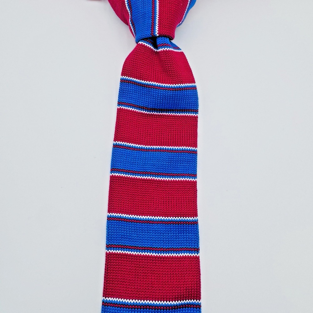 Rooster Sock Tie Men 57x2 Blue Red Striped Designer